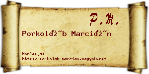 Porkoláb Marcián névjegykártya